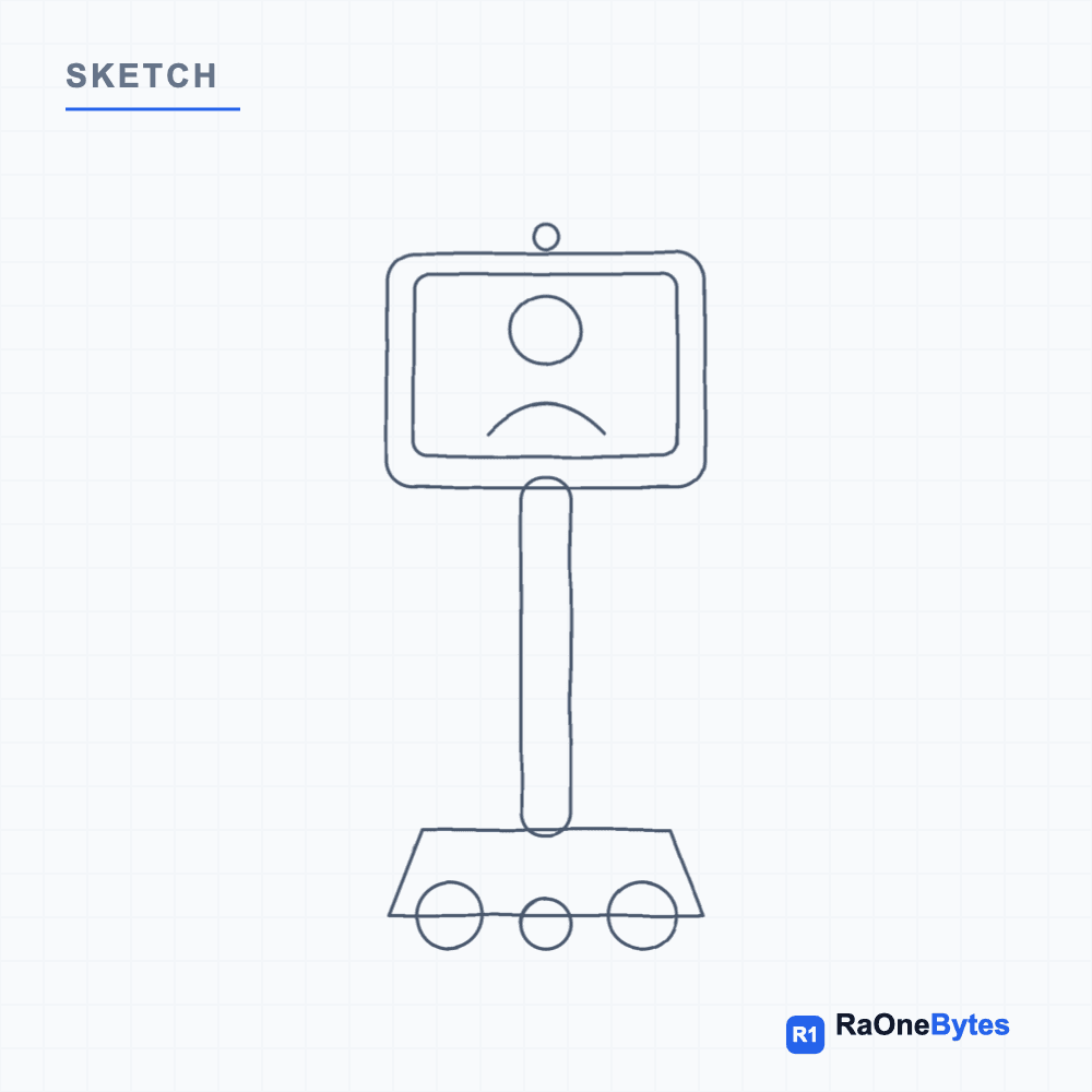 Hand sketch of the telepresence robot layout